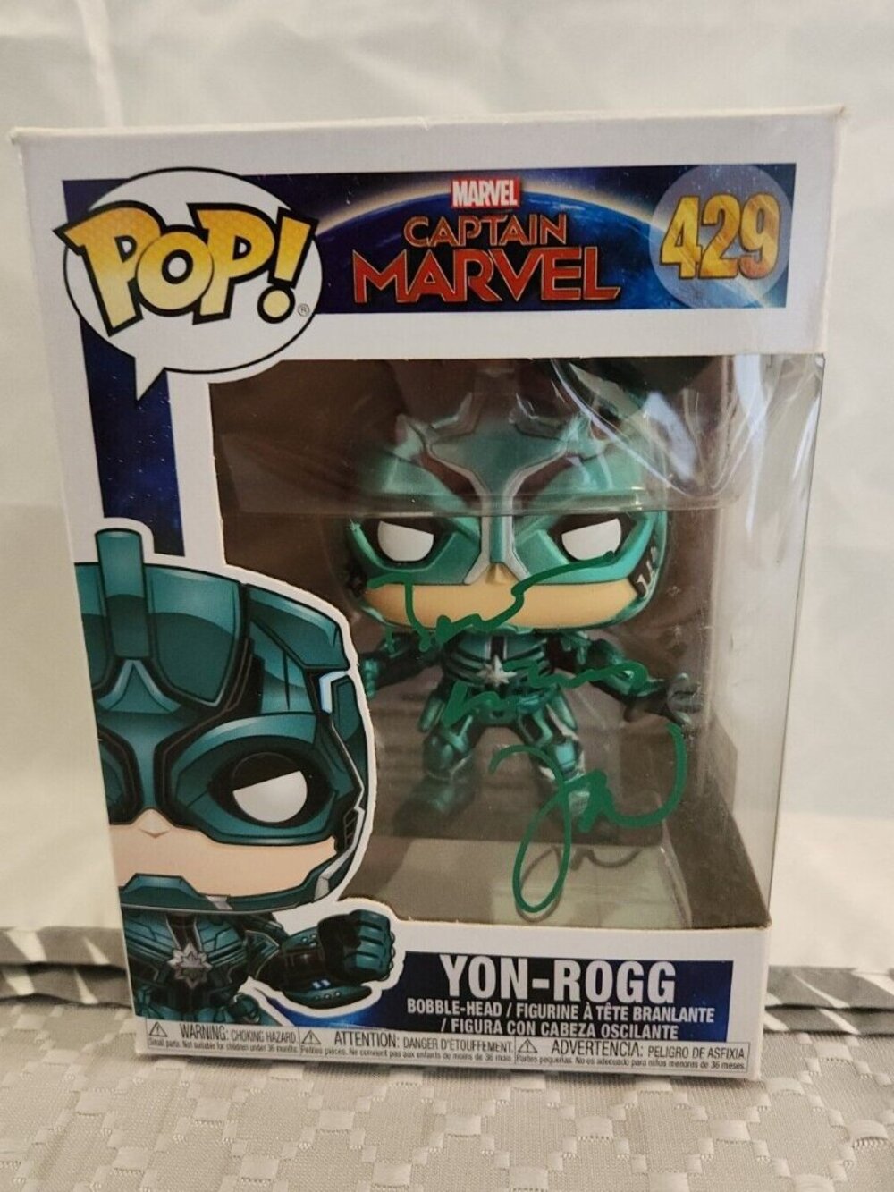 Jude Law signed Funko Pop Captain Marvel Yon-Rogg #429 w/COA